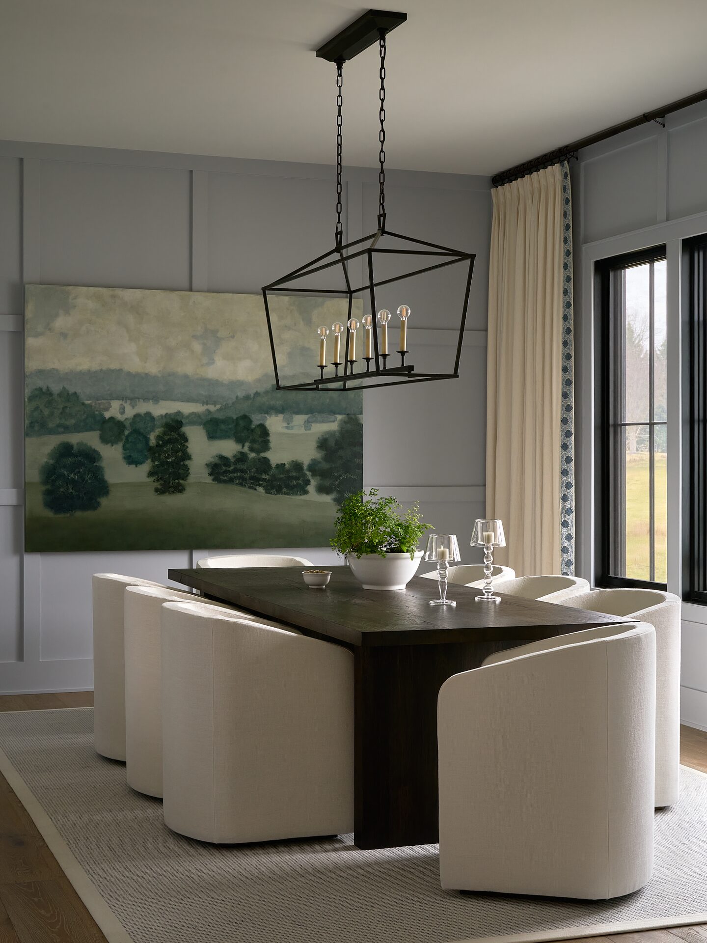 Worthington Road formal dining room with statement chandelier